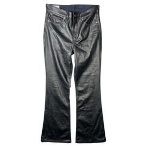 GAP Retro 70s Flare High Rise Faux Leather Pants Black Womens 29 / 8R